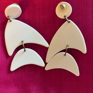 1969’s white pierced earrings 3”